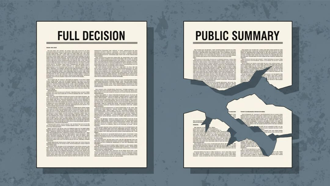 Comparison between full court decision and public messaging
