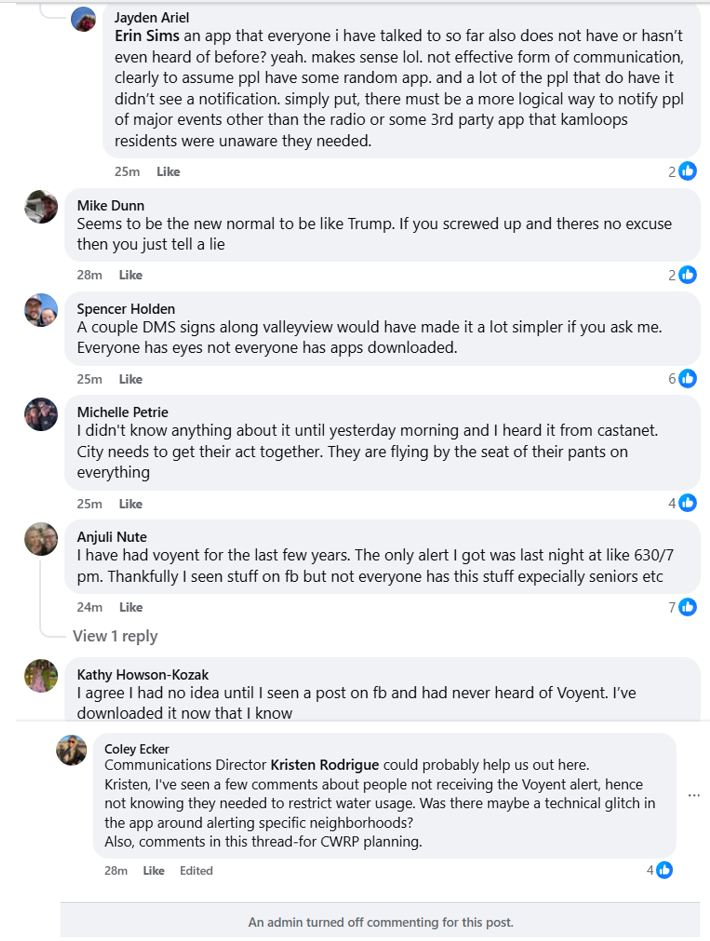 Community feedback on emergency alert failures in Kamloops